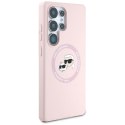 KARL LAGERFELD futerał do SAMSUNG S25 Ultra KLHMS25LSKCHTCP (Magnetic Silicone Double Heads) różowy
