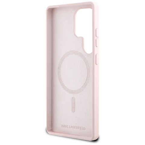 KARL LAGERFELD futerał do SAMSUNG S25 Ultra KLHMS25LSKCHTCP (Magnetic Silicone Double Heads) różowy