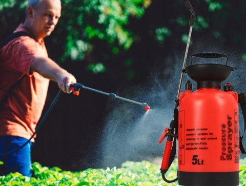 Opryskiwacz ciśnieniowy ręczny ogrodowy spryskiwacz długa lanca 5l pasek 11427_5L