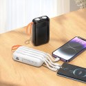Powerbank Hoco 10000 mAh 2A z wbudowanymi kablami USB A + USB C + Lightning + Micro USB oraz podwójną latarką J151 czarny