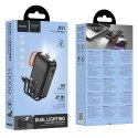 Powerbank Hoco 10000 mAh 2A z wbudowanymi kablami USB A + USB C + Lightning + Micro USB oraz podwójną latarką J151 czarny