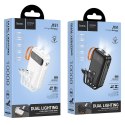 Powerbank Hoco 10000 mAh 2A z wbudowanymi kablami USB A + USB C + Lightning + Micro USB oraz podwójną latarką J151 czarny