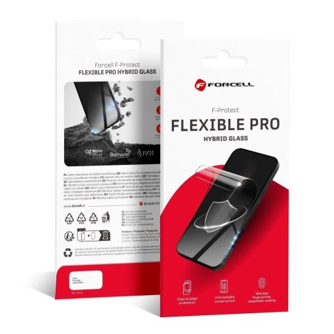 Szkło hybrydowe do iPhone 13 / 13 PRO / 14 / 16e / 17e (SE 4 2025) Forcell Flexible 5D czarne