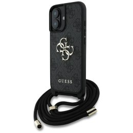 GUESS futerał do IPHONE 16 Plus GUHCP16MP4GMGCRK (CBDY PU 4G Big Logo W/Cord Strap) czarny
