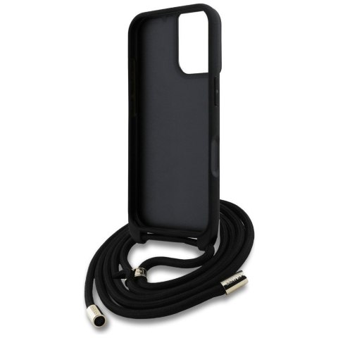 GUESS futerał do IPHONE 16 Plus GUHCP16MP4GMGCRK (CBDY PU 4G Big Logo W/Cord Strap) czarny