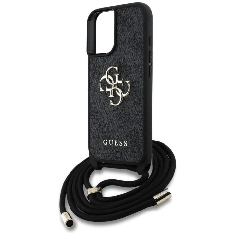 GUESS futerał do IPHONE 16 Plus GUHCP16MP4GMGCRK (CBDY PU 4G Big Logo W/Cord Strap) czarny