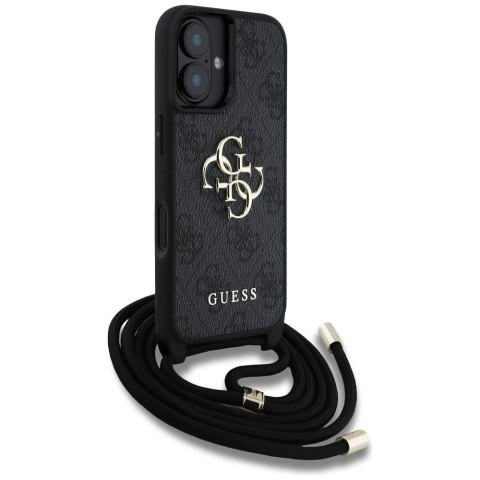GUESS futerał do IPHONE 16 Plus GUHCP16MP4GMGCRK (CBDY PU 4G Big Logo W/Cord Strap) czarny
