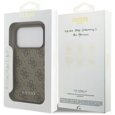 GUESS futerał do IPHONE 17 Pro GUHCP17LG4GFBR (PU 4G Classic) brązowy