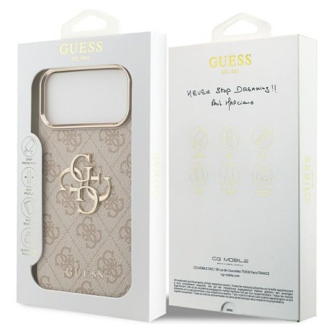 GUESS futerał do IPHONE 17 Pro Max GUHCP17X4GMGCPI (PU W/ Big 4G Classic Logo) złoto różowy