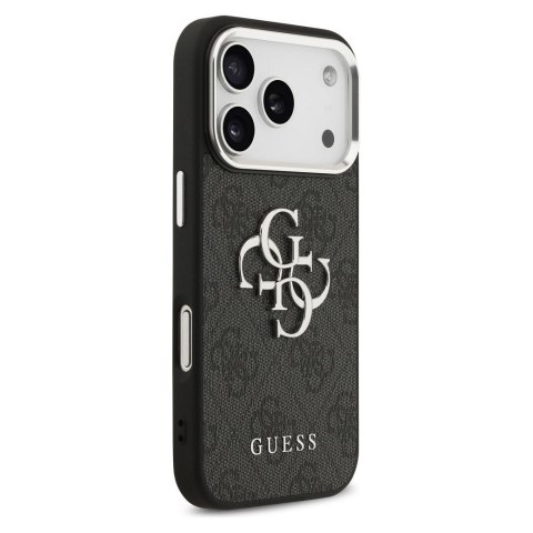 GUESS futerał do IPHONE 17 Pro Max GUHCP17XP4G4SMCK (PU W/ Big 4G Classic Logo) srebrno czarny