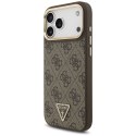 GUESS futerał do IPHONE 17 Pro Max kompatybilny z MagSafe GUHMP17XP4GTDGMW (4G PU W/ Triangle Logo) złoto brązowy