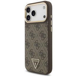 GUESS futerał do IPHONE 17 Pro Max kompatybilny z MagSafe GUHMP17XP4GTDGMW (4G PU W/ Triangle Logo) złoto brązowy