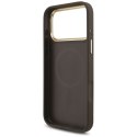 GUESS futerał do IPHONE 17 Pro Max kompatybilny z MagSafe GUHMP17XP4GTDGMW (4G PU W/ Triangle Logo) złoto brązowy