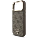 GUESS futerał do IPHONE 17 Pro Max kompatybilny z MagSafe GUHMP17XP4GTDGMW (4G PU W/ Triangle Logo) złoto brązowy