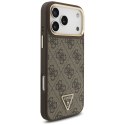 GUESS futerał do IPHONE 17 Pro Max kompatybilny z MagSafe GUHMP17XP4GTDGMW (4G PU W/ Triangle Logo) złoto brązowy