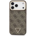 GUESS futerał do IPHONE 17 Pro Max kompatybilny z MagSafe GUHMP17XP4GTDGMW (4G PU W/ Triangle Logo) złoto brązowy