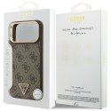 GUESS futerał do IPHONE 17 Pro Max kompatybilny z MagSafe GUHMP17XP4GTDGMW (4G PU W/ Triangle Logo) złoto brązowy
