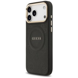 GUESS futerał do IPHONE 17 Pro Max kompatybilny z MagSafe GUHMP17XPSAMSECK (PU W/ Peony Hot Stamp) czarny