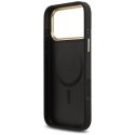 GUESS futerał do IPHONE 17 Pro Max kompatybilny z MagSafe GUHMP17XPSAMSECK (PU W/ Peony Hot Stamp) czarny