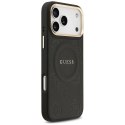 GUESS futerał do IPHONE 17 Pro Max kompatybilny z MagSafe GUHMP17XPSAMSECK (PU W/ Peony Hot Stamp) czarny