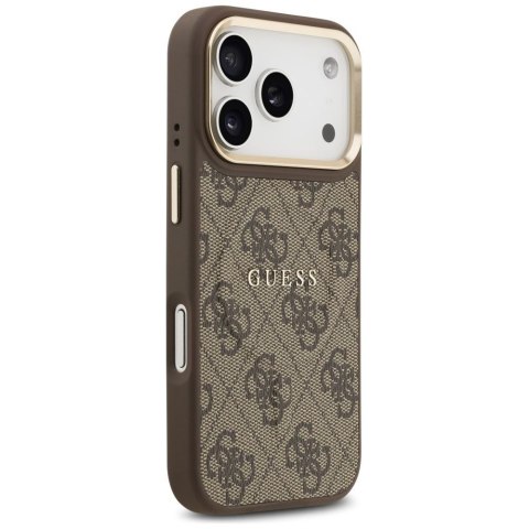 GUESS futerał do IPHONE 17 Pro kompatybilny z MagSafe GUHMP17LP4MSEGCW (PU 4G W/ Classic) brązowy