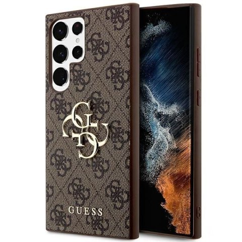 GUESS futerał do SAMSUNG S24 Ultra GUHCS24L4GMGBR (Leather 4G Metal Logo) brązowy