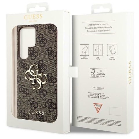 GUESS futerał do SAMSUNG S24 Ultra GUHCS24L4GMGBR (Leather 4G Metal Logo) brązowy