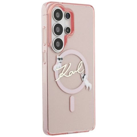 KARL LAGERFELD futerał do SAMSUNG S26 Ultra KLHMS26L5HKSCAP (Magnetic IML KC Script) różowy