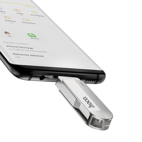 Pendrive 64GB USB 3.0 (USB A + USB C) Hoco UD10 srebrny