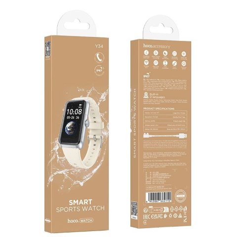 Smartwatch 1,47" IP67 z funkcją rozmowy Hoco Y34 srebrny