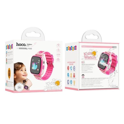 Smartwatch dla dzieci Hoco 1,44" 2G z funkcją rozmowy Y100 różowy