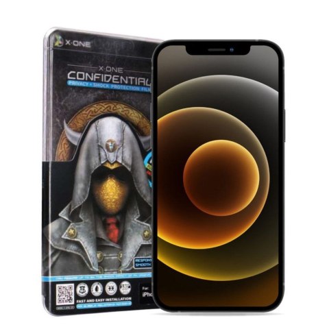 Szkło hartowane X-ONE Full Cover Extra Strong Privacy - do iPhone 16 Pro/17/17 Pro (full glue) czarny