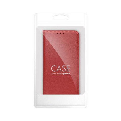 Etui z klapką na iPhone 15 Smart Pro Book skórzane bordowe