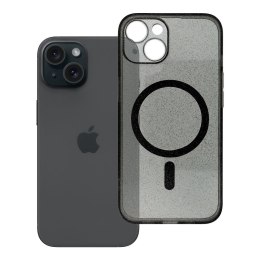 Futerał do iPhone 14 Clear Mag Cover (STR / CAMERA PROTECTION) zgodny z MagSafe czarny glitter