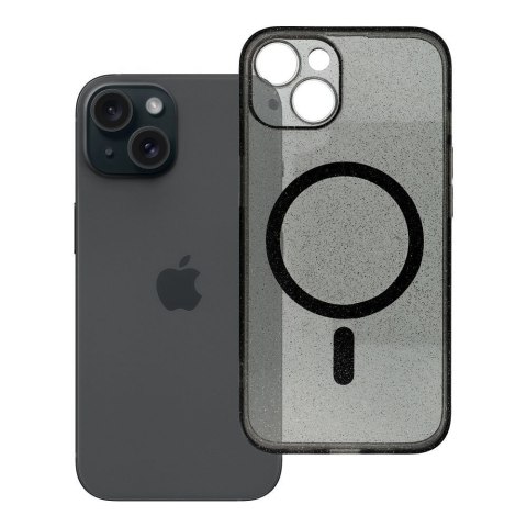 Futerał do iPhone 14 Clear Mag Cover (STR / CAMERA PROTECTION) zgodny z MagSafe czarny glitter