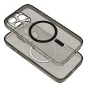 Futerał do iPhone 14 Clear Mag Cover (STR / CAMERA PROTECTION) zgodny z MagSafe czarny glitter