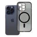 Futerał do iPhone 14 PRO Clear Mag Cover (STR / CAMERA PROTECTION) zgodny z MagSafe czarny glitter