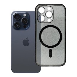 Futerał do iPhone 14 PRO Clear Mag Cover (STR / CAMERA PROTECTION) zgodny z MagSafe czarny glitter
