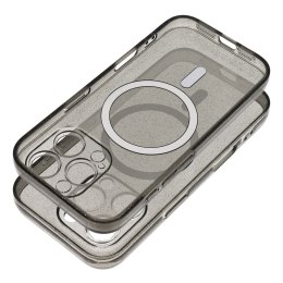 Futerał do iPhone 14 PRO MAX Clear Mag Cover (STR / CAMERA PROTECTION) zgodny z MagSafe czarny glitter
