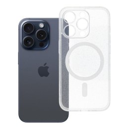 Futerał do iPhone 15 PRO Clear Mag Cover (STR / CAMERA PROTECTION) zgodny z MagSafe transparentny glitter