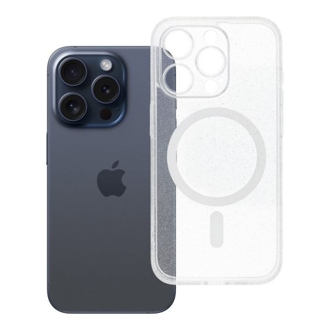 Futerał do iPhone 15 PRO Clear Mag Cover (STR / CAMERA PROTECTION) zgodny z MagSafe transparentny glitter