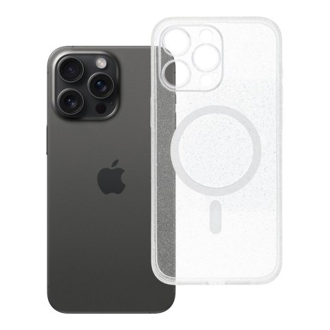 Futerał do iPhone 15 PRO MAX Clear Mag Cover (STR / CAMERA PROTECTION) zgodny z MagSafe transparentny glitter