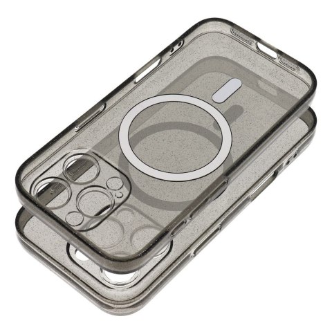 Futerał do iPhone 16 Clear Mag Cover (STR / CAMERA PROTECTION) zgodny z MagSafe czarny glitter