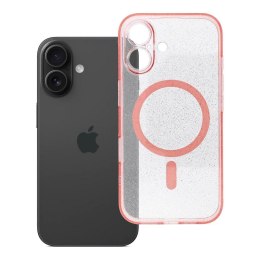Futerał do iPhone 16 Clear Mag Cover (STR / CAMERA PROTECTION) zgodny z MagSafe różowy glitter