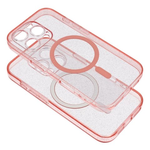 Futerał do iPhone 16 PRO Clear Mag Cover (STR / CAMERA PROTECTION) zgodny z MagSafe różowy glitter