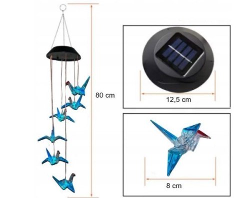 Girlanda ogrodowa solarna żuraw origami 78cm 6011