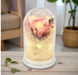 Wieczna róża LED w szkle 16cm wal789674