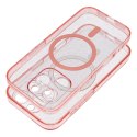 Futerał do Samsung S26 Clear Mag Cover (STR / CAMERA PROTECTION) zgodny z MagSafe różówy glitter
