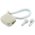 Słuchawki bezprzewodowe douszne GUESS TWS Pearl Strap GUE005326 beżowe