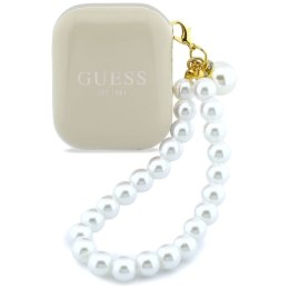Słuchawki bezprzewodowe douszne GUESS TWS Pearl Strap GUE005326 beżowe